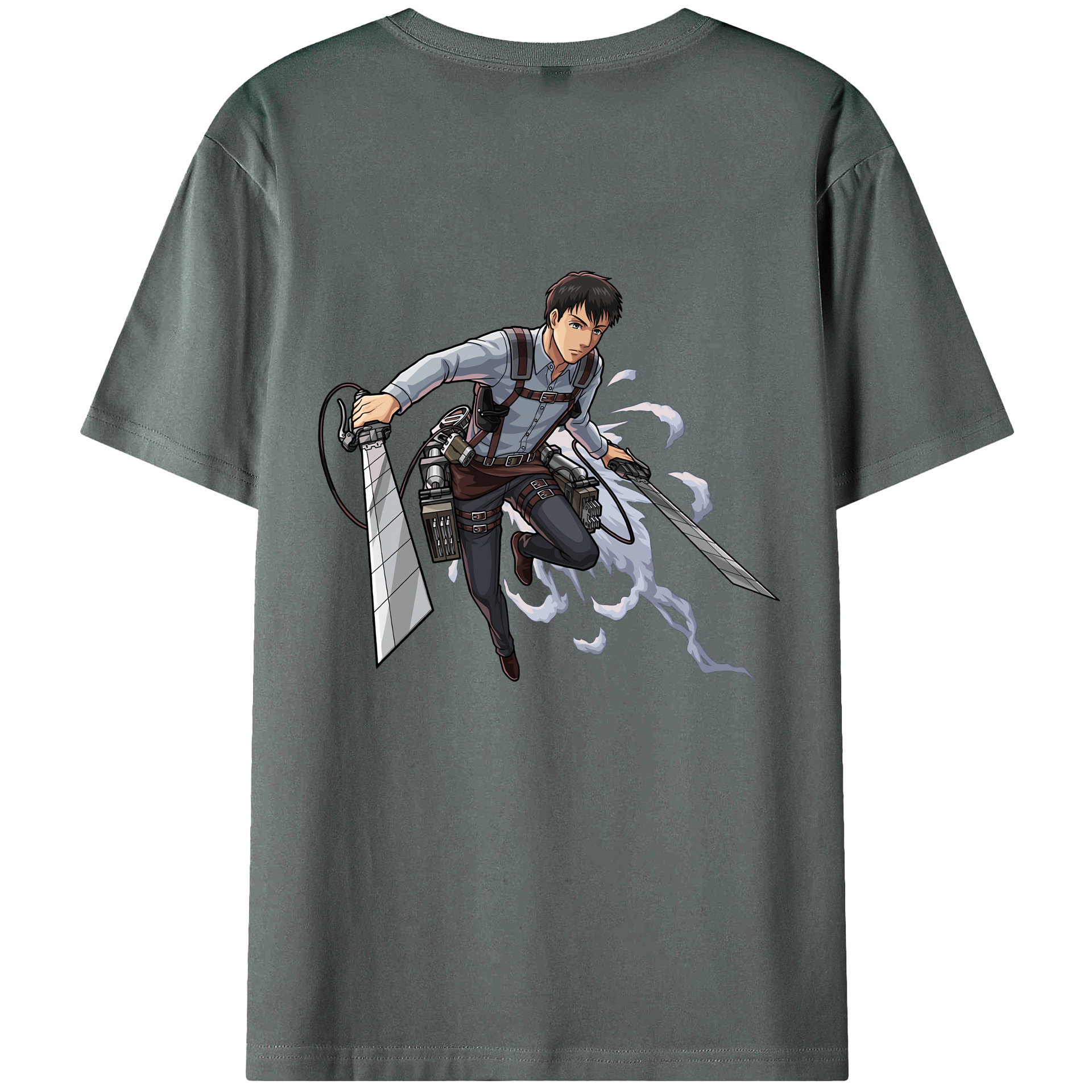 （画像用） 進撃の巨人 ベルトルト・フーバー Attack on Titan Bertholdt Hoover 綿100％ メンズ半袖Tシャツ（バックプリント） 通気性